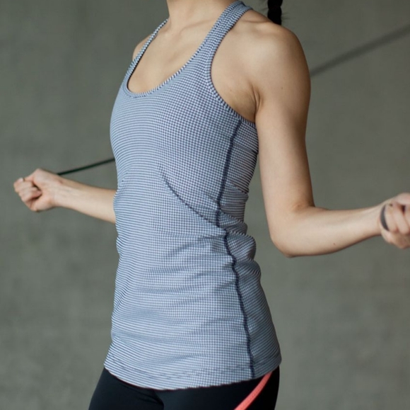 lululemon athletica Tops - LULULEMON Inkwell Gingham Cool Racerback Tank 6